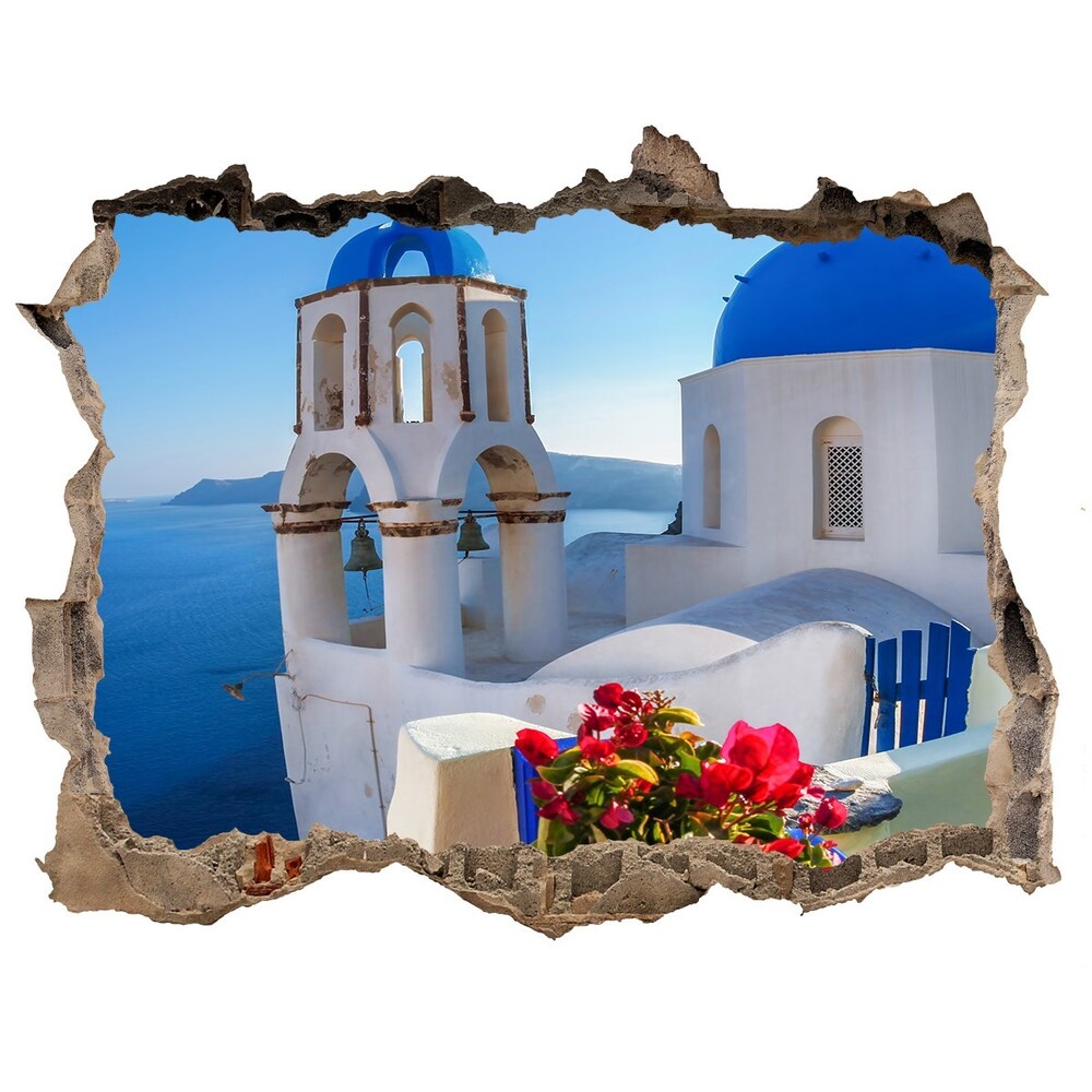 Fototapeta díra na zeď 3D Santorini Řecko