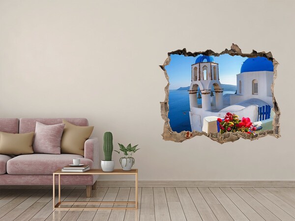 Fototapeta díra na zeď 3D Santorini v plné kráse