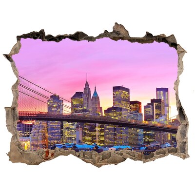 Fototapeta díra na zeď 3D Panorama New Yorku při západu slunce