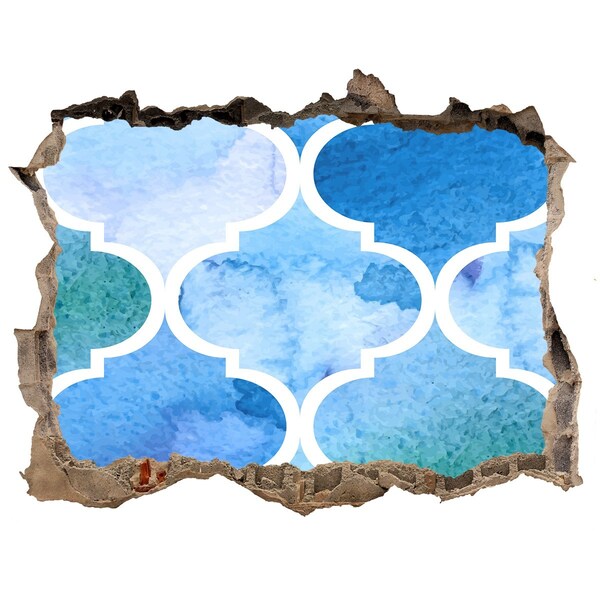 Fotoobraz díra na stěnu Mořská mozaika v otvoru ve zdi