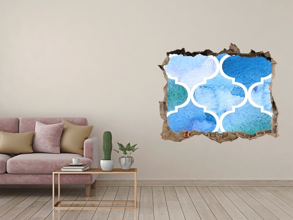 Fotoobraz díra na stěnu Mořská mozaika v otvoru ve zdi