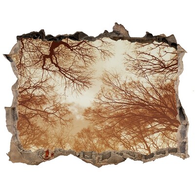 Samolepící díra na stěnu nálepka Odraz stromů ve zničené zdi