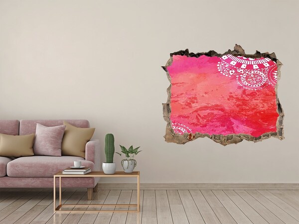 Samolepící díra zeď 3D Barevná díra ve zdi