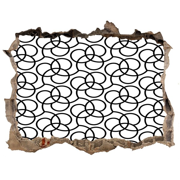 Fotoobraz díra na stěnu Geometrické vzory na pozadí poškozené zdi