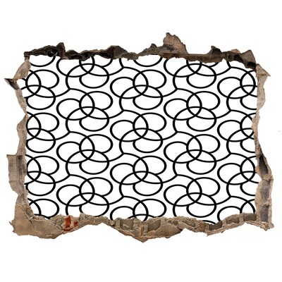 Fotoobraz díra na stěnu Geometrické vzory na pozadí poškozené zdi