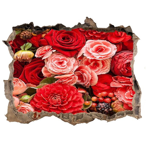 Samolepící díra na stěnu Květinová exploze v betonu