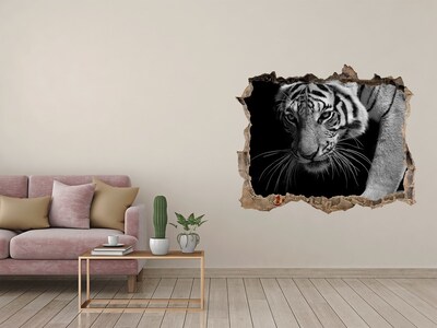 Díra 3D foto tapeta nálepka Tygr