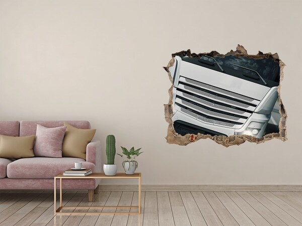 Fototapeta díra na zeď Zničená zeď s nákladním autem