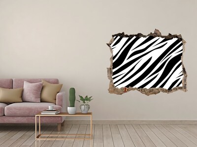 Samolepící díra zeď 3D Zebra pozadí
