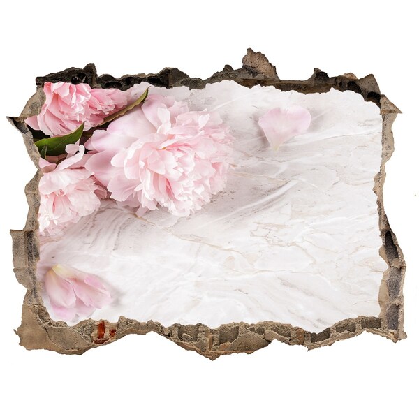 Samolepící díra nálepka beton Květiny v rozpadající se zdi