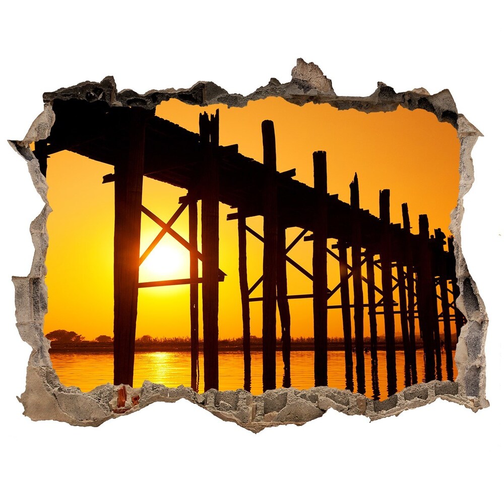 Fototapeta díra na zeď 3D Most západ slunce