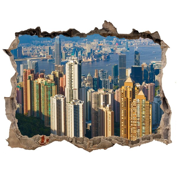 Fototapeta díra na zeď 3D Pohled na Hongkong