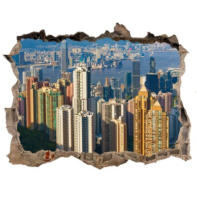 Fototapeta díra na zeď 3D Hongkong panorama