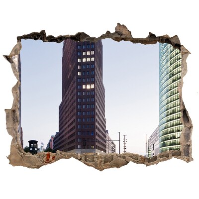 Fototapeta díra na zeď 3D Pohled na moderní město