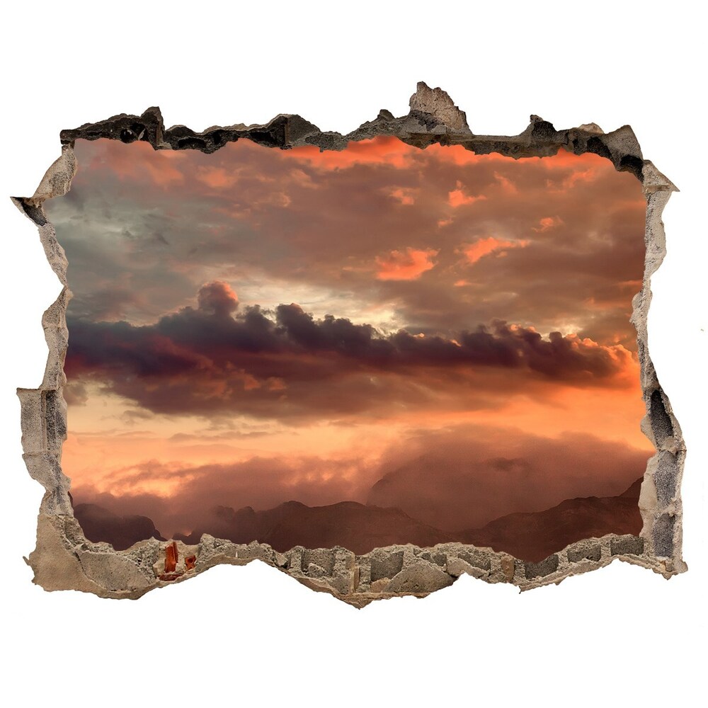Nálepka fototapeta na zeď Západ slunce hory
