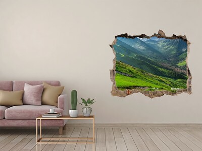 Samolepící díra na stěnu Zelené údolí v horách