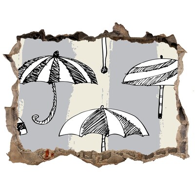Fotoobraz díra na stěnu nálepka Deštníky