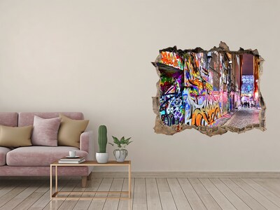 Samolepící díra na stěnu Ulice plná graffiti