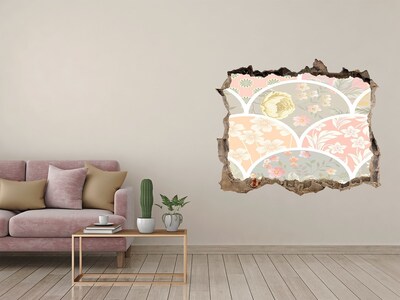 Nálepka díra na zeď Květinový vzor za poškozenou zdí