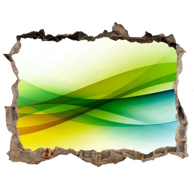 Samolepící díra na stěnu Barevná krajina za zdí