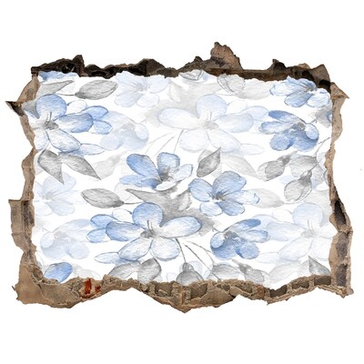 Samolepící nálepka Květinový vzor skrz díru ve zdi