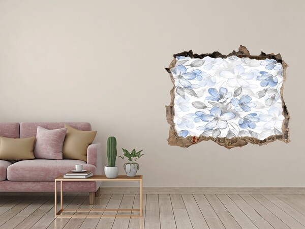 Samolepící nálepka Květinový vzor skrz díru ve zdi