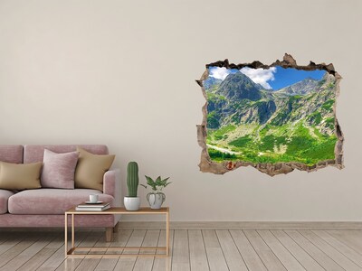 Díra 3D foto tapeta nálepka Horské panorama s jezerem