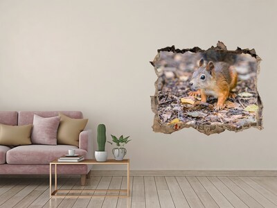 Nálepka fototapeta 3D na zeď Veverka v lese