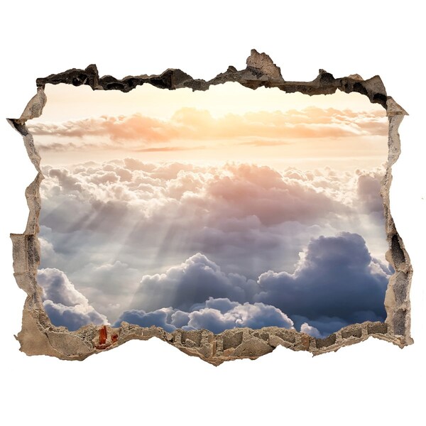 Samolepící díra na stěnu Obloha je plná mraků