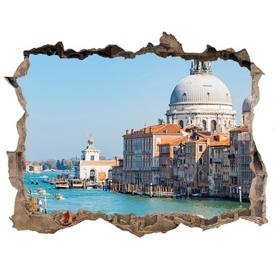 Nálepka 3D díra na zeď Benátky Itálie