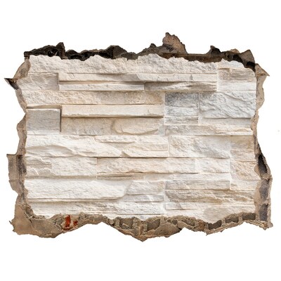 Nálepka 3D díra samolepící Poškozená zeď s kamennou úpravou