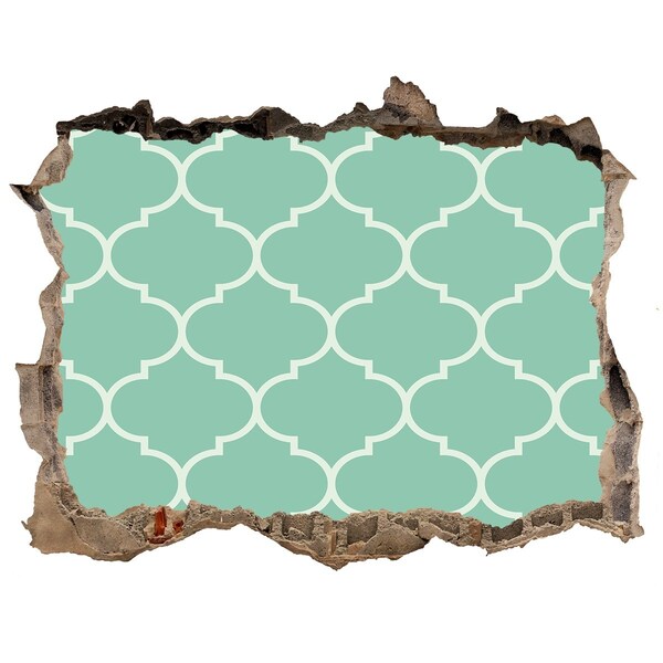 Fototapeta díra na zeď 3D Zelená mozaika na pozadí poškozené zdi