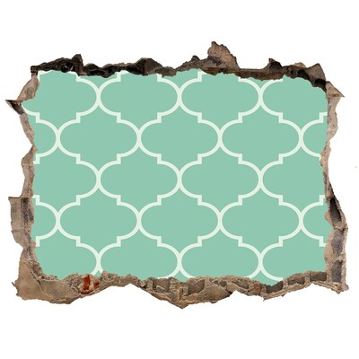 Fototapeta díra na zeď 3D Zelená mozaika na pozadí poškozené zdi