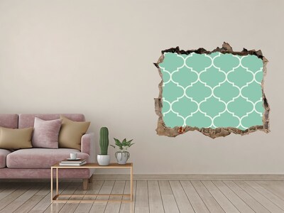 Fototapeta díra na zeď 3D Zelená mozaika na pozadí poškozené zdi
