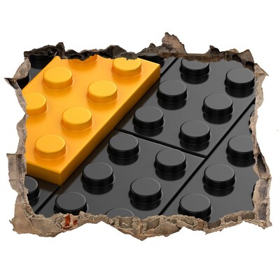 Fototapeta díra na zeď 3D Rozbitá cihlová zeď z LEGO cihel
