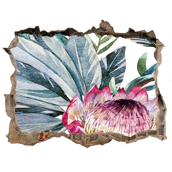 Fototapeta díra na zeď 3D Květinový ráj mezi listy