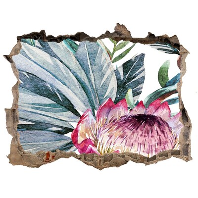 Fototapeta díra na zeď 3D Květinový ráj mezi listy