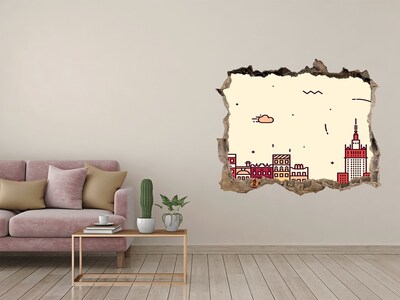 Fototapeta díra na zeď Město za zdí