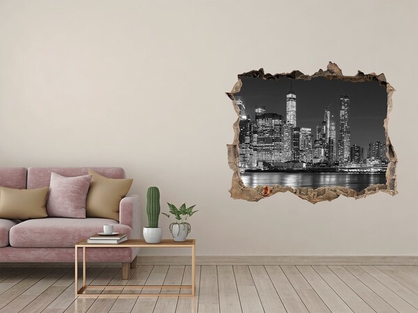 Díra 3D foto tapeta nálepka Manhattan noc