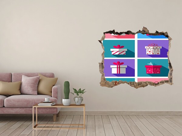 Fototapeta díra na zeď 3D Dárková překvapení
