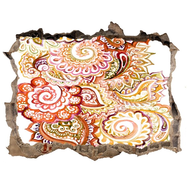 Díra 3D foto tapeta nálepka Barevné vzory na betonovém pozadí