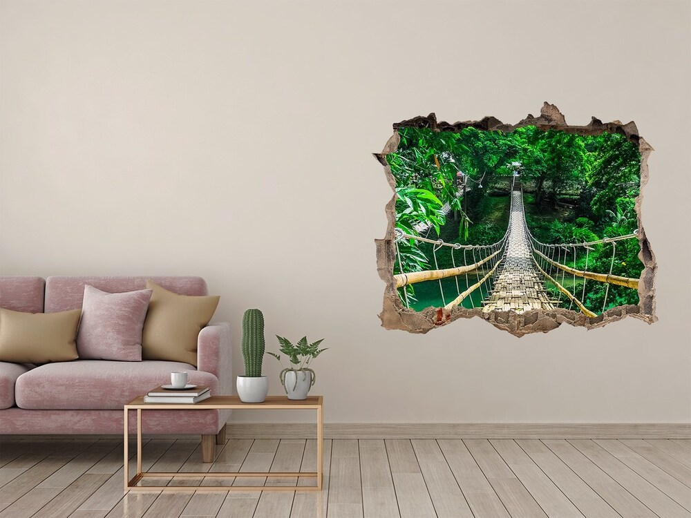 Fototapeta díra na zeď 3D Most tropickýá les