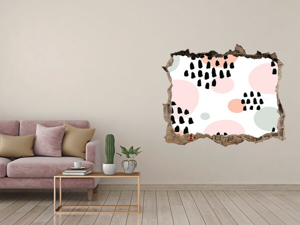 Fototapeta díra na zeď 3D Díra ve zdi s barevnými skvrnami