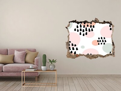 Fototapeta díra na zeď 3D Díra ve zdi s barevnými skvrnami