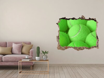 Nálepka 3D díra na zeď Tenisové míčky