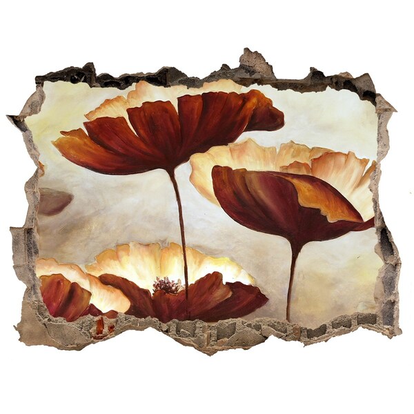 Díra 3D foto tapeta nálepka Květinový sen v rozpadlé zdi