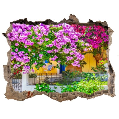 Fototapeta díra na zeď 3D Květinový ráj za zdmi