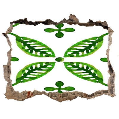 Samolepící nálepka Zelená rostlina v díře ve zdi