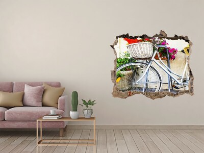 Fototapeta díra na zeď 3D Kolo v květinovém prostředí