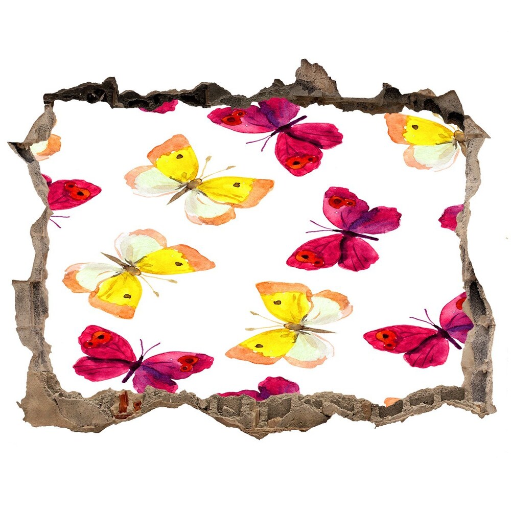 Fototapeta díra na zeď 3D Motýli a květiny